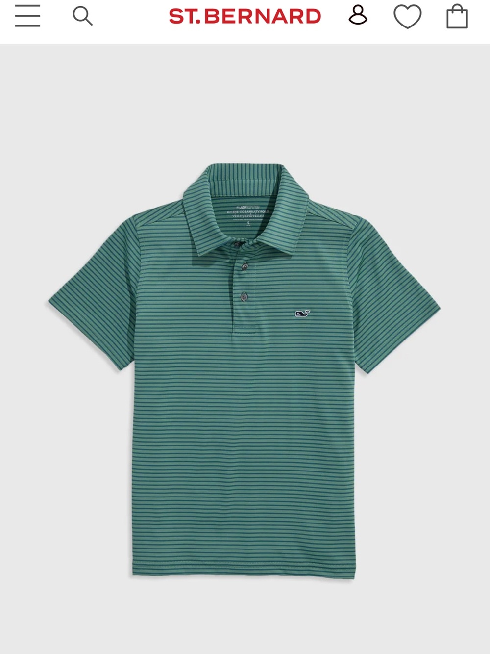Vineyard Vines Boys' Teal and Dark Teal Striped Polo